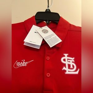 NIKE MLB-STL, Mens Red Polo, Size Small